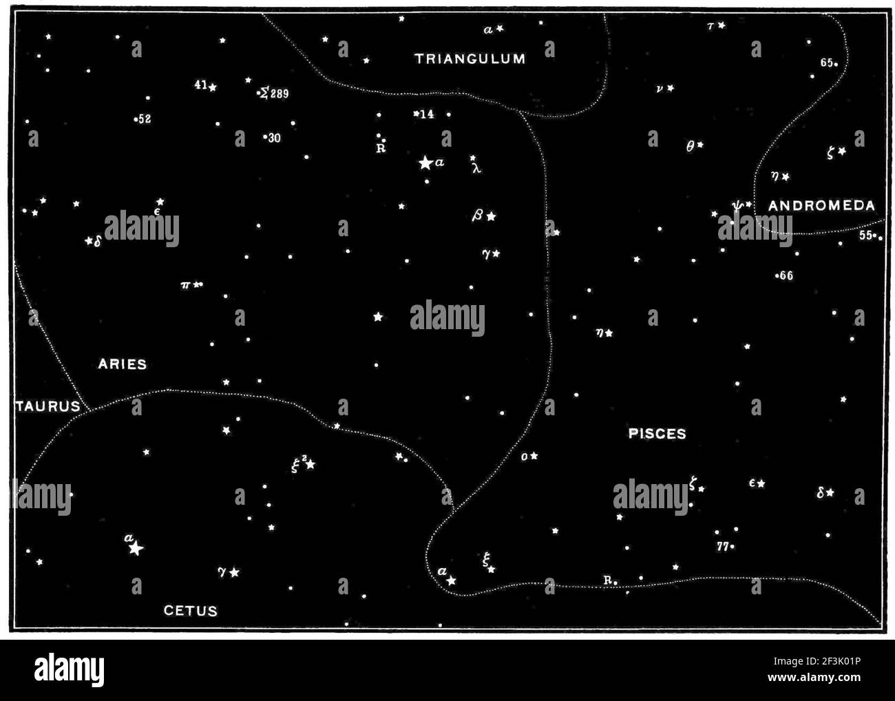 Meraviglie del cielo notturno mappa 22. Foto Stock
