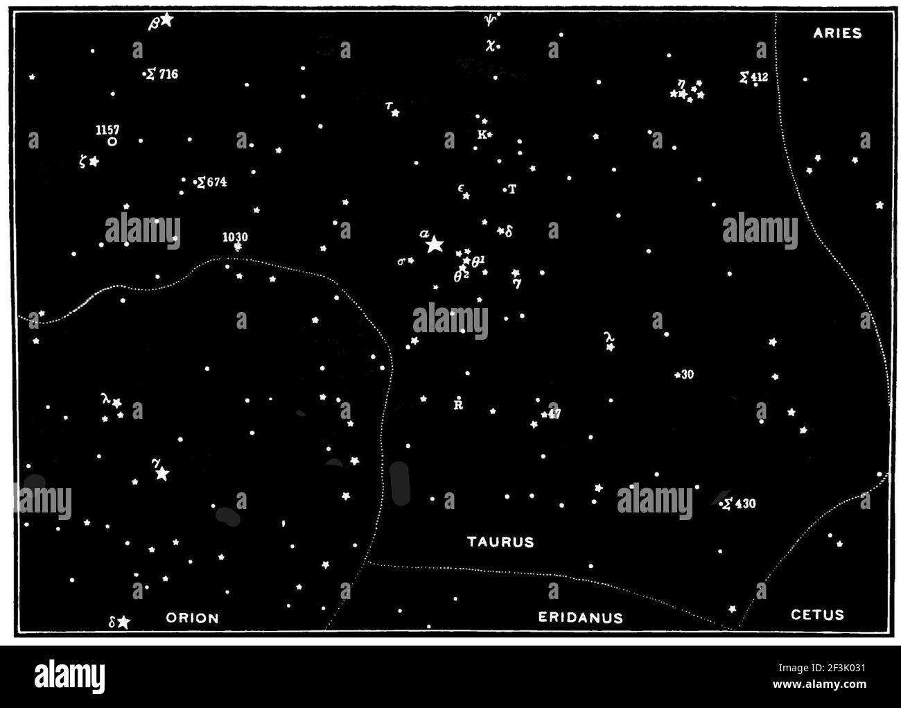 Meraviglie del cielo notturno mappa 23. Foto Stock