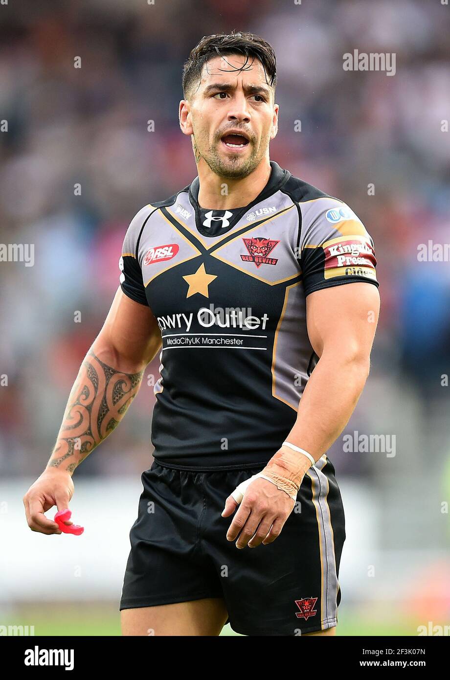 File photo datato 05-06-2015 di Salford Red Devils' Rangi Chase. Data di emissione: Mercoledì 17 marzo 2021. Foto Stock