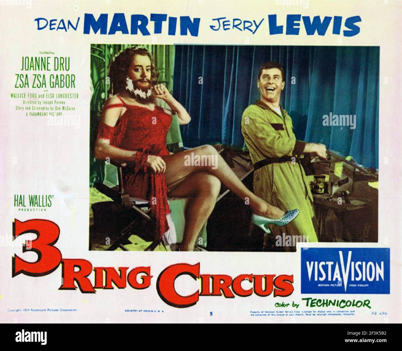 3 ANELLO CIRCUS 1954 Paramount Pictures film con Elsa Lanchester A sinistra e Jerry Lewis Foto Stock