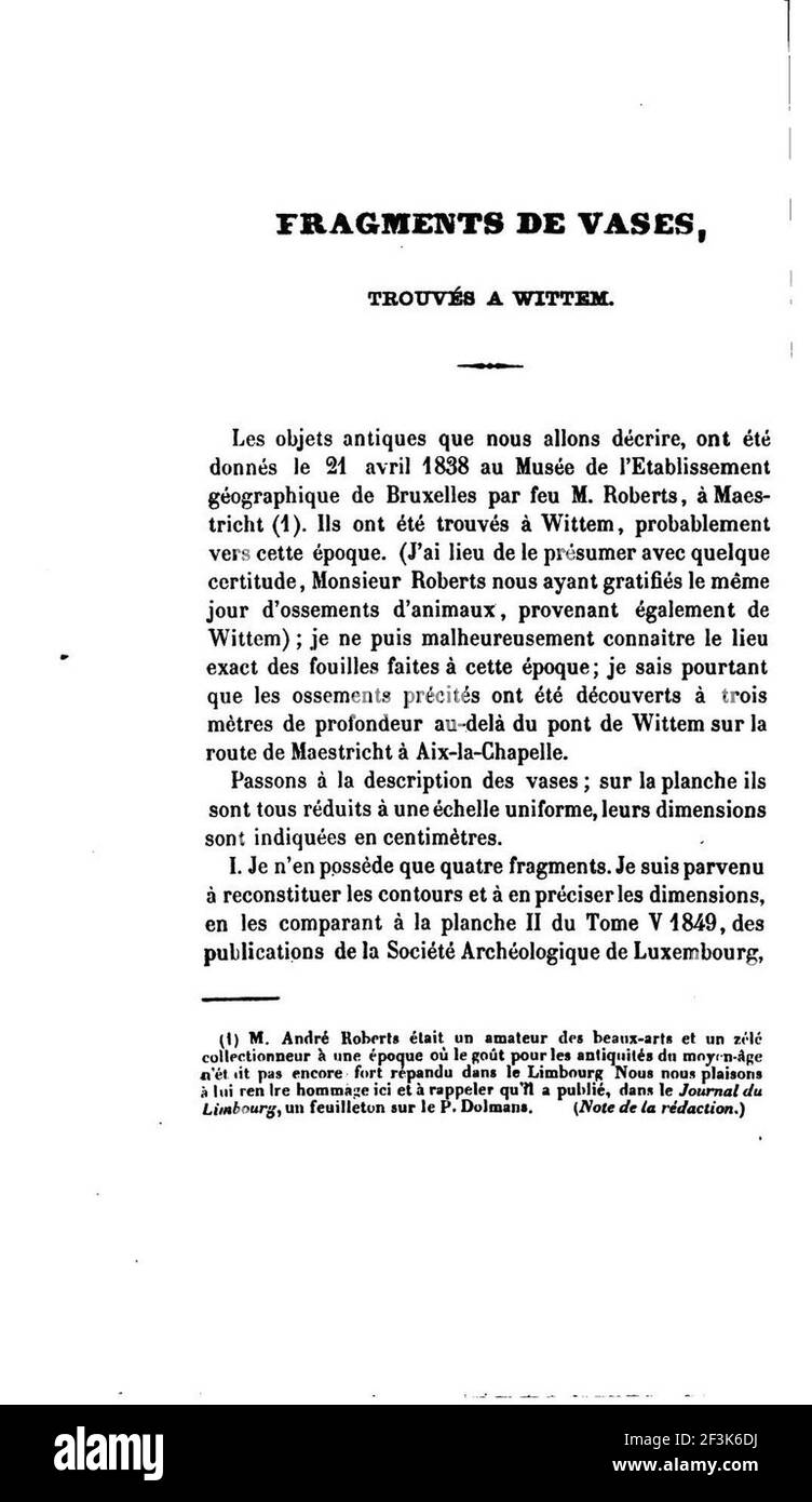 Publications de la société d'archéologie dans le duché de Limbourg vol 001 p 034. Foto Stock