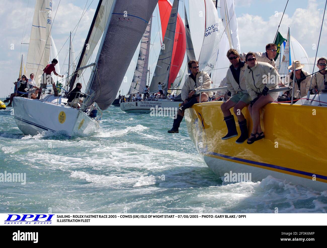 VELA- ROLEX FASTNET GARA 2005 - COWES (UK) ISOLA DI WIGHT INIZIO - 07/08/2005 - FOTO : GARY BLAKE / DPPI ILLUSTRAZIONE FLOTTA Foto Stock