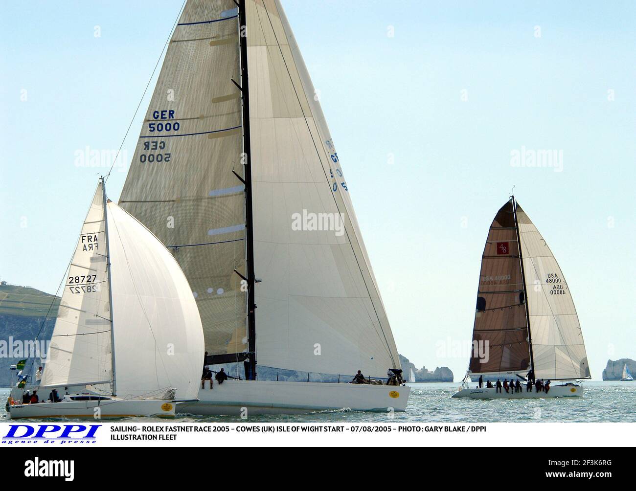 VELA- ROLEX FASTNET GARA 2005 - COWES (UK) ISOLA DI WIGHT INIZIO - 07/08/2005 - FOTO : GARY BLAKE / DPPI ILLUSTRAZIONE FLOTTA Foto Stock