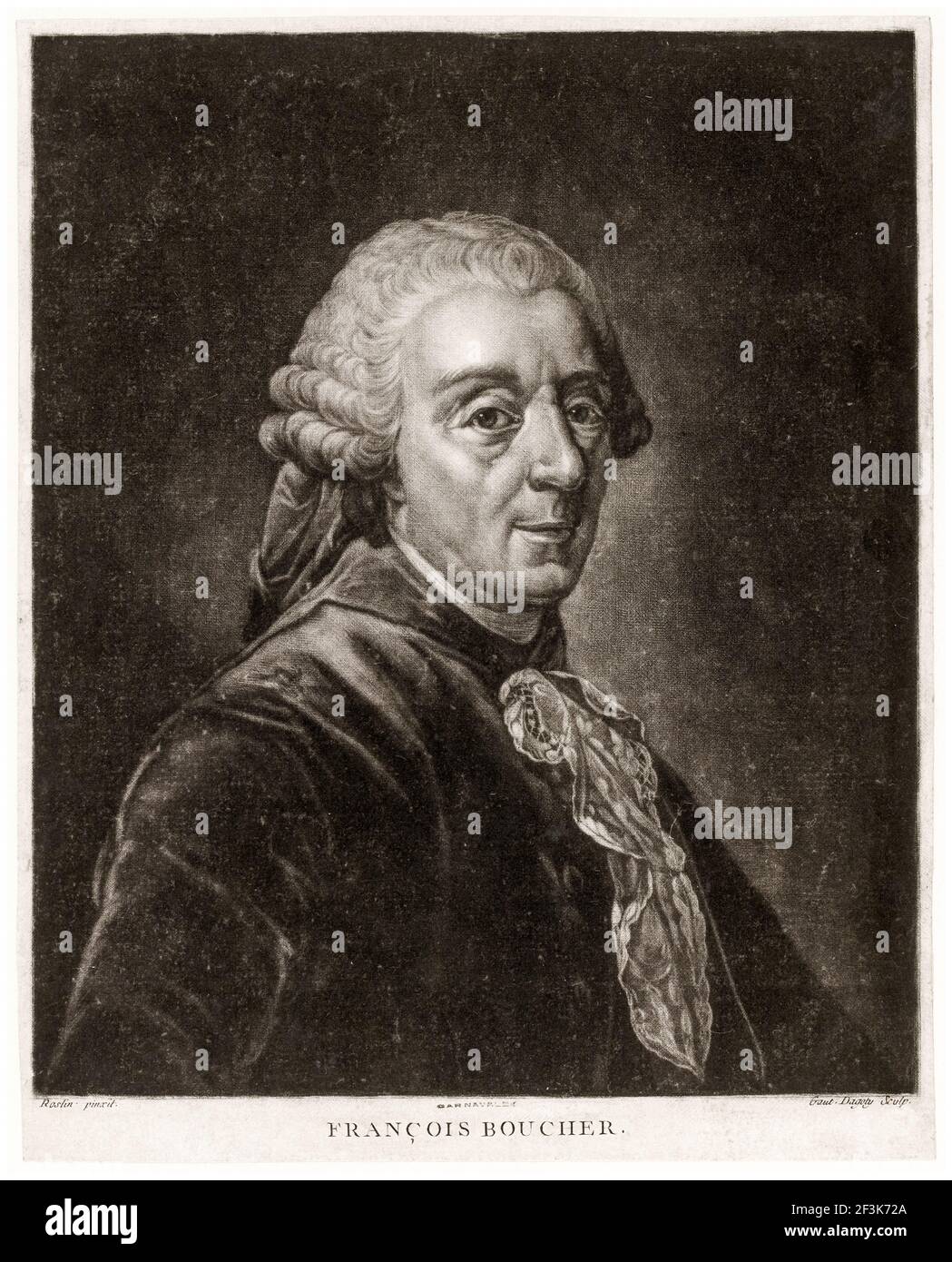 François Boucher (1703-1770), pittore francese, disegnatore e incisore, ritratto di Jacques Fabien Gautier-Dagoty, 1760-1785 Foto Stock