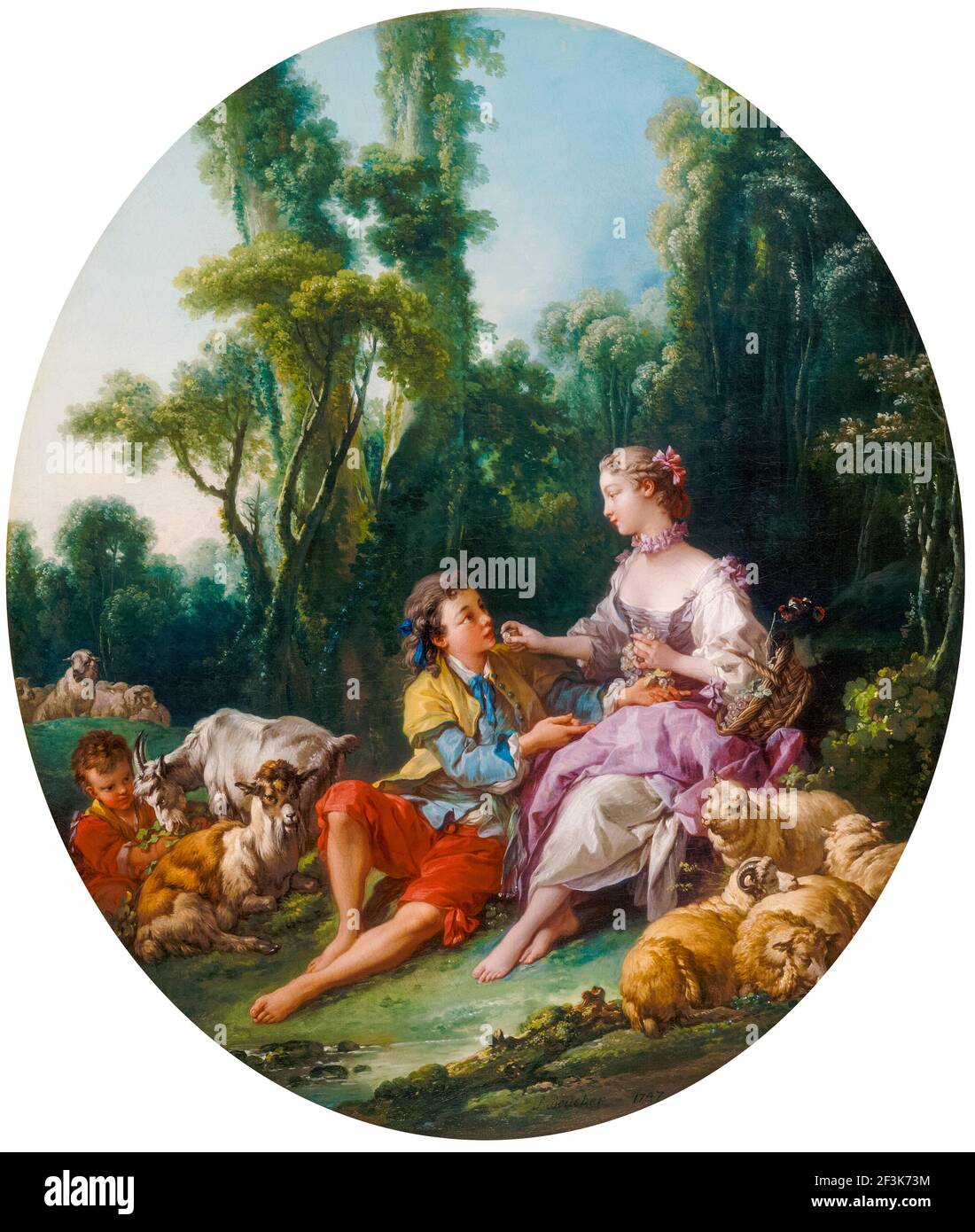 Francois Boucher, stanno pensando a The Grape ?, pittura, 1747 Foto Stock