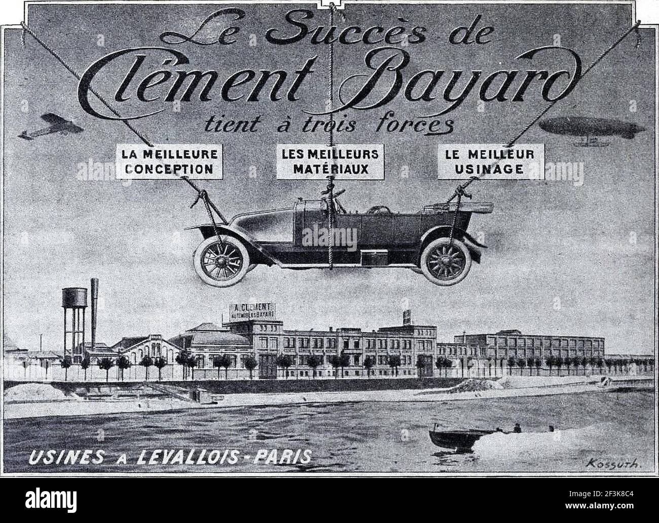 Publicité Clément-Bayard, d'avril 1914. Foto Stock
