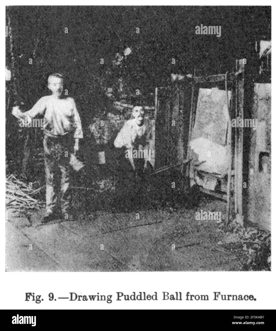 Forno per puddling Ball. Foto Stock