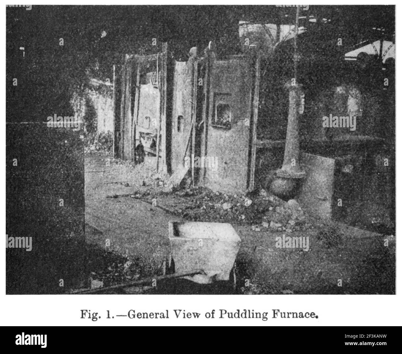 Vista forno per puddling. Foto Stock