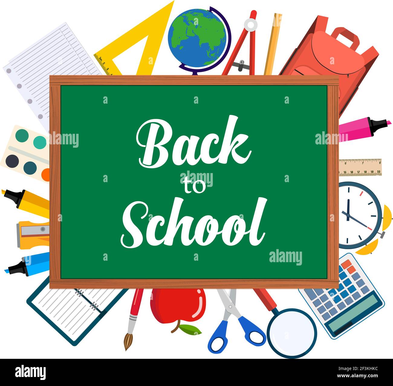 Si torna a scuola lo sfondo Illustrazione Vettoriale