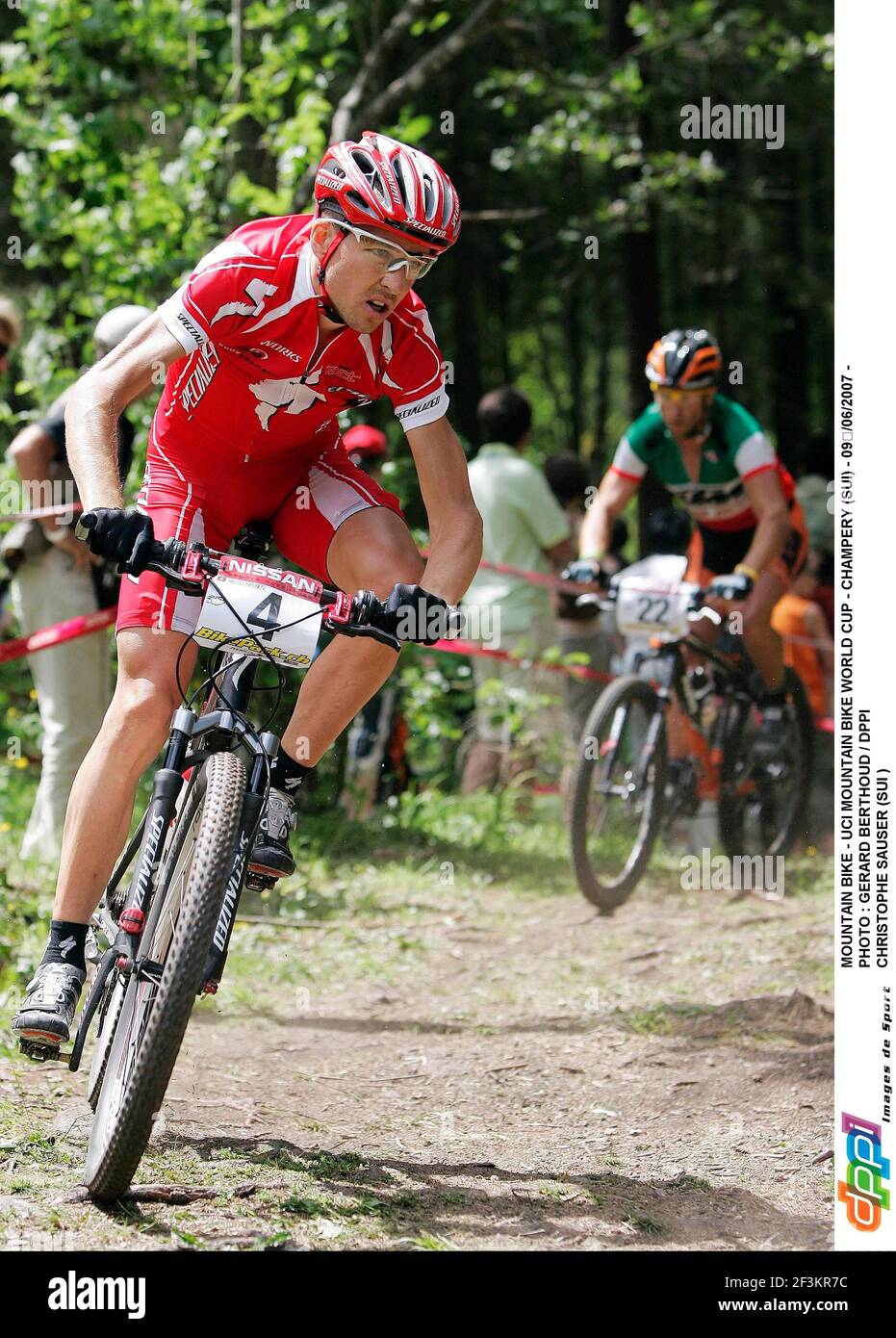MOUNTAIN BIKE - COPPA DEL MONDO UCI MOUNTAIN BIKE - CHAMPERY (SUI) - 09/06/2007 - PHOTO : GERARD BERTHOUD / DPPI CHRISTOPHE SAUSER (SUI ) Foto Stock