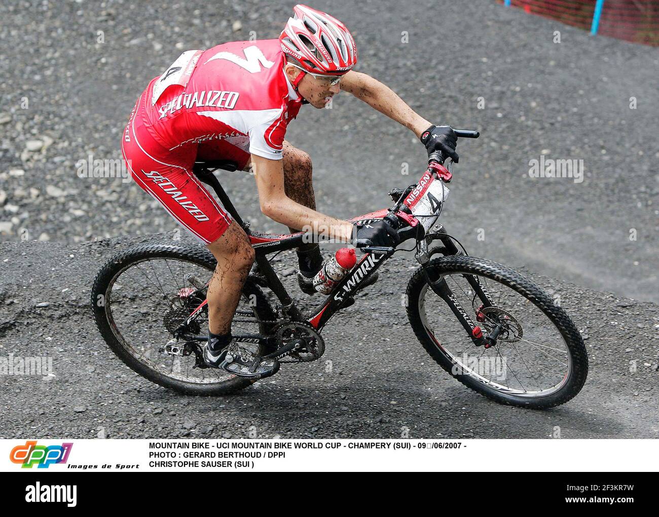 MOUNTAIN BIKE - COPPA DEL MONDO UCI MOUNTAIN BIKE - CHAMPERY (SUI) - 09/06/2007 - PHOTO : GERARD BERTHOUD / DPPI CHRISTOPHE SAUSER (SUI ) Foto Stock
