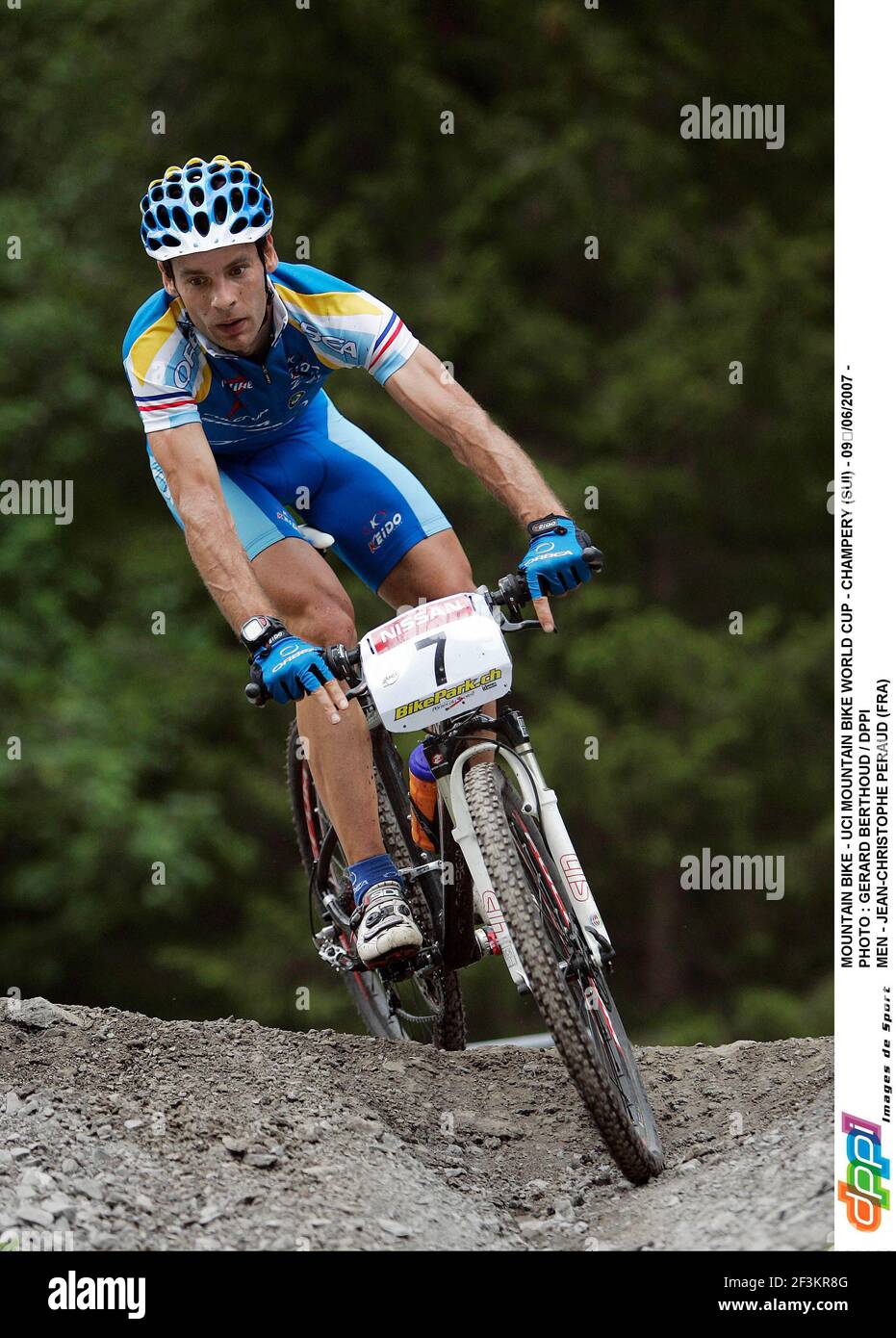 MOUNTAIN BIKE - UCI MOUNTAIN BIKE WORLD CUP - CHAMPERY (SUI) - 09/06/2007 - PHOTO : GERARD BERTHOUD / DPPI MEN - JEAN-CHRISTOPHE PERAUD (FRA) Foto Stock