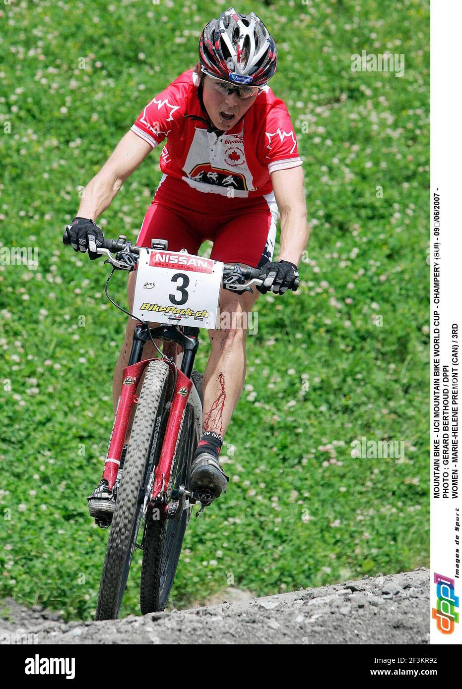 MOUNTAIN BIKE - UCI MOUNTAIN BIKE WORLD CUP - CHAMPERY (SUI) - 09/06/2007 - PHOTO : GERARD BERTHOUD / DPPI WOMEN - MARIE-HELENE PREMONT (CAN) / 3RD Foto Stock