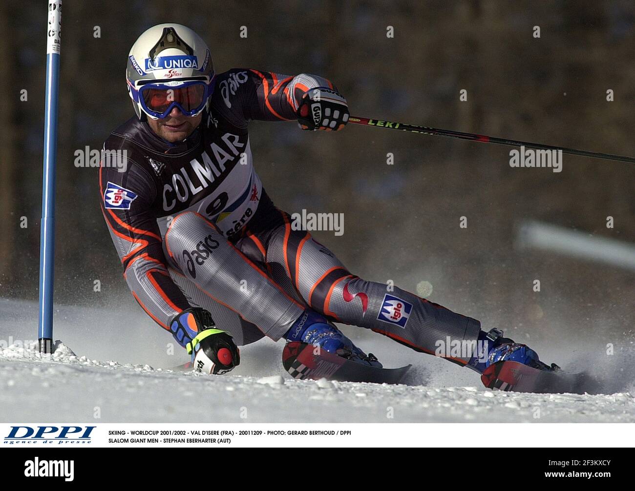 SCI - COPPA DEL MONDO 2001/2002 - VAL D'ISERE (FRA) - 20011209 - FOTO: GERARD BERTHOUD / DPPI SLALOM GIGANTE UOMINI - STEPHAN EBERHARTER (AUT) Foto Stock