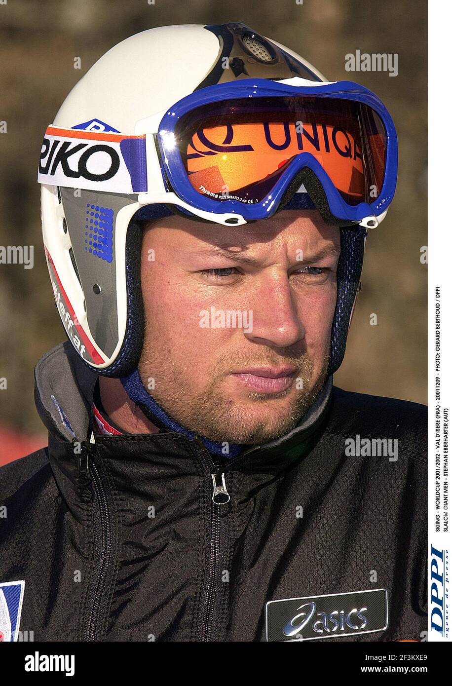 SCI - COPPA DEL MONDO 2001/2002 - VAL D'ISERE (FRA) - 20011209 - FOTO: GERARD BERTHOUD / DPPI SLALOM GIGANTE UOMINI - STEPHAN EBERHARTER (AUT) Foto Stock