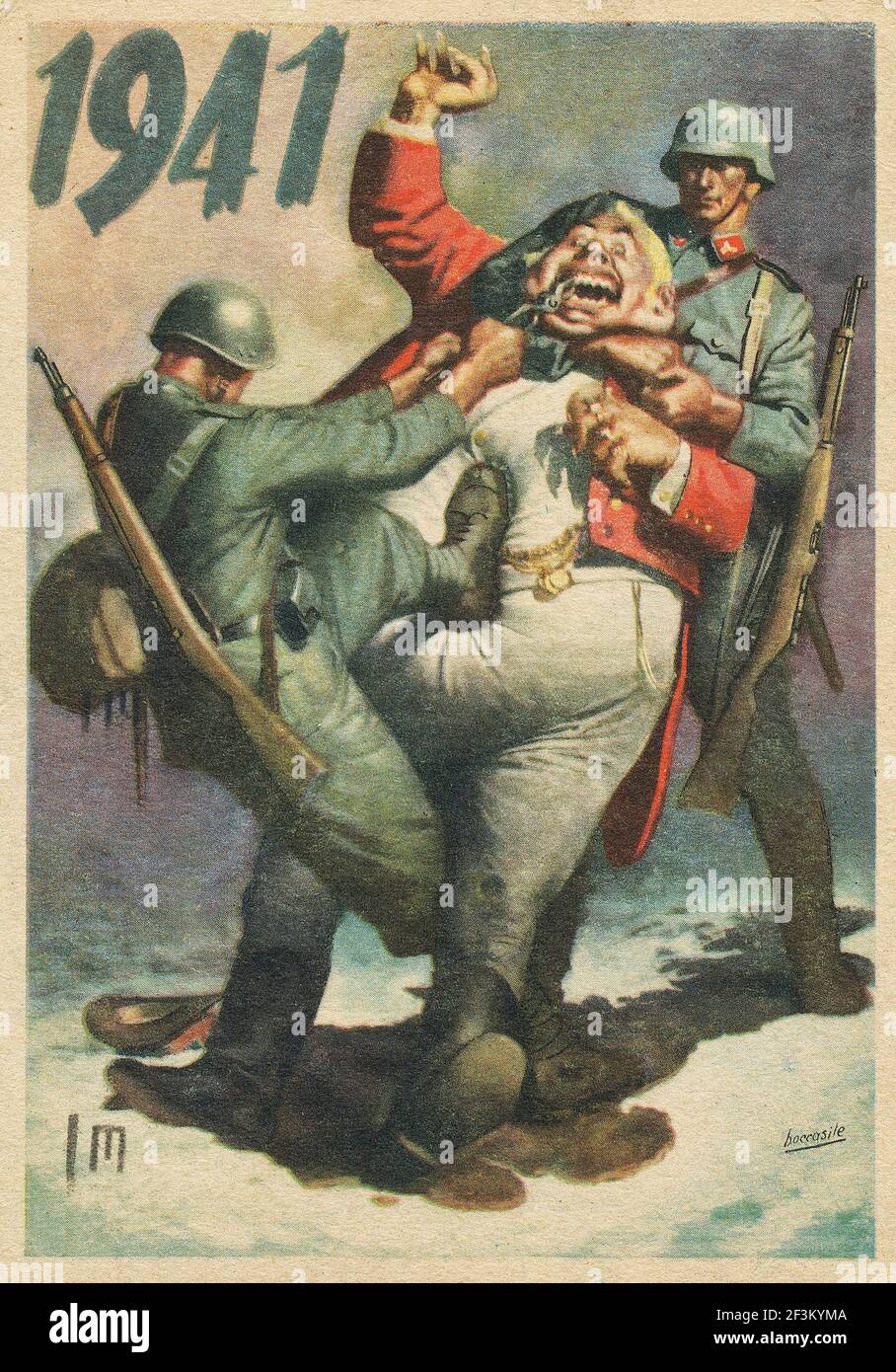Manifesto italiano di propaganda anti-britannica. Italia, 1941 Foto Stock