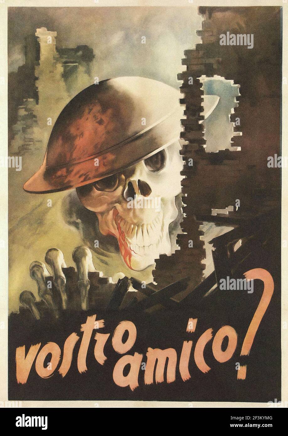 Manifesto italiano di propaganda anti-britannica. Il tuo amico? Italia, 1944 Foto Stock