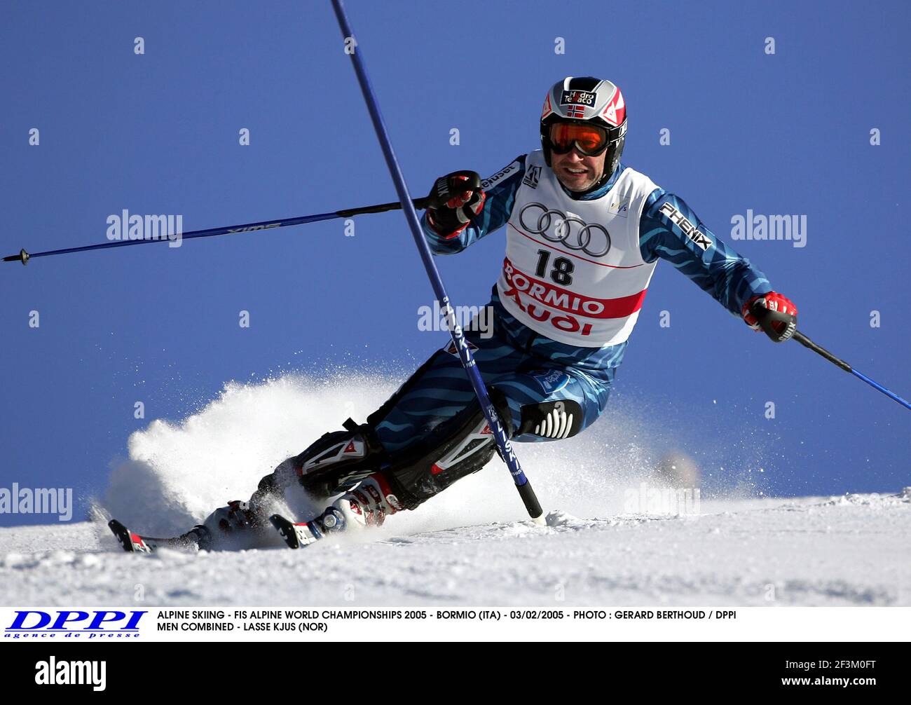 SCI ALPINO - FIS CAMPIONATO DEL MONDO ALPINO 2005 - BORMIO (ITA) - 03/02/2005 - FOTO : GERARD BERTHOUD / DPPI UOMINI COMBINATI - LASSE KJUS (NOR) Foto Stock