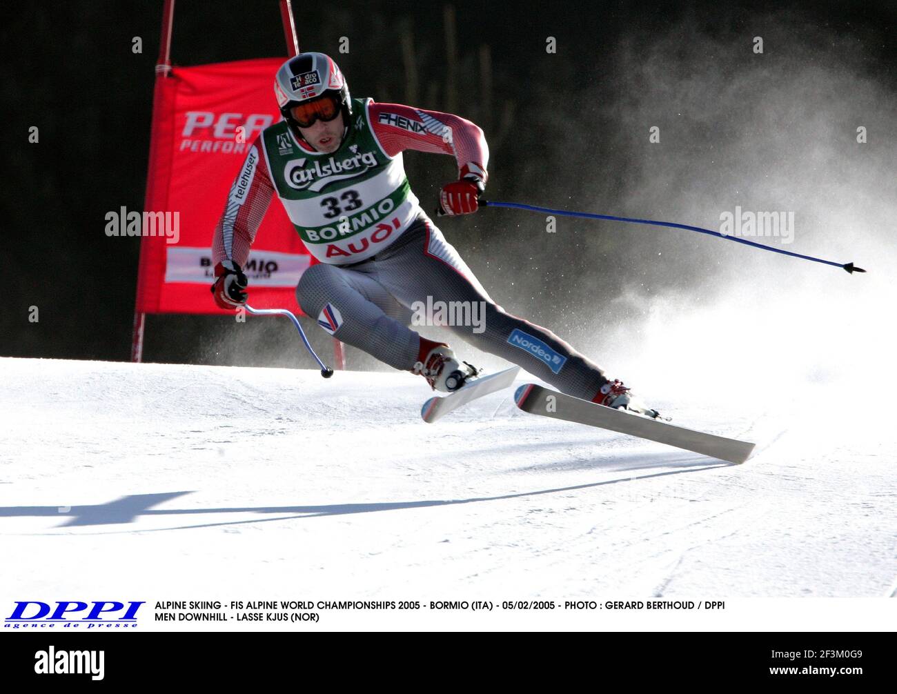 SCI ALPINO - FIS CAMPIONATO DEL MONDO ALPINO 2005 - BORMIO (ITA) - 05/02/2005 - FOTO : GERARD BERTHOUD / DPPI UOMINI DISCESA - LASSE KJUS (NOR) Foto Stock