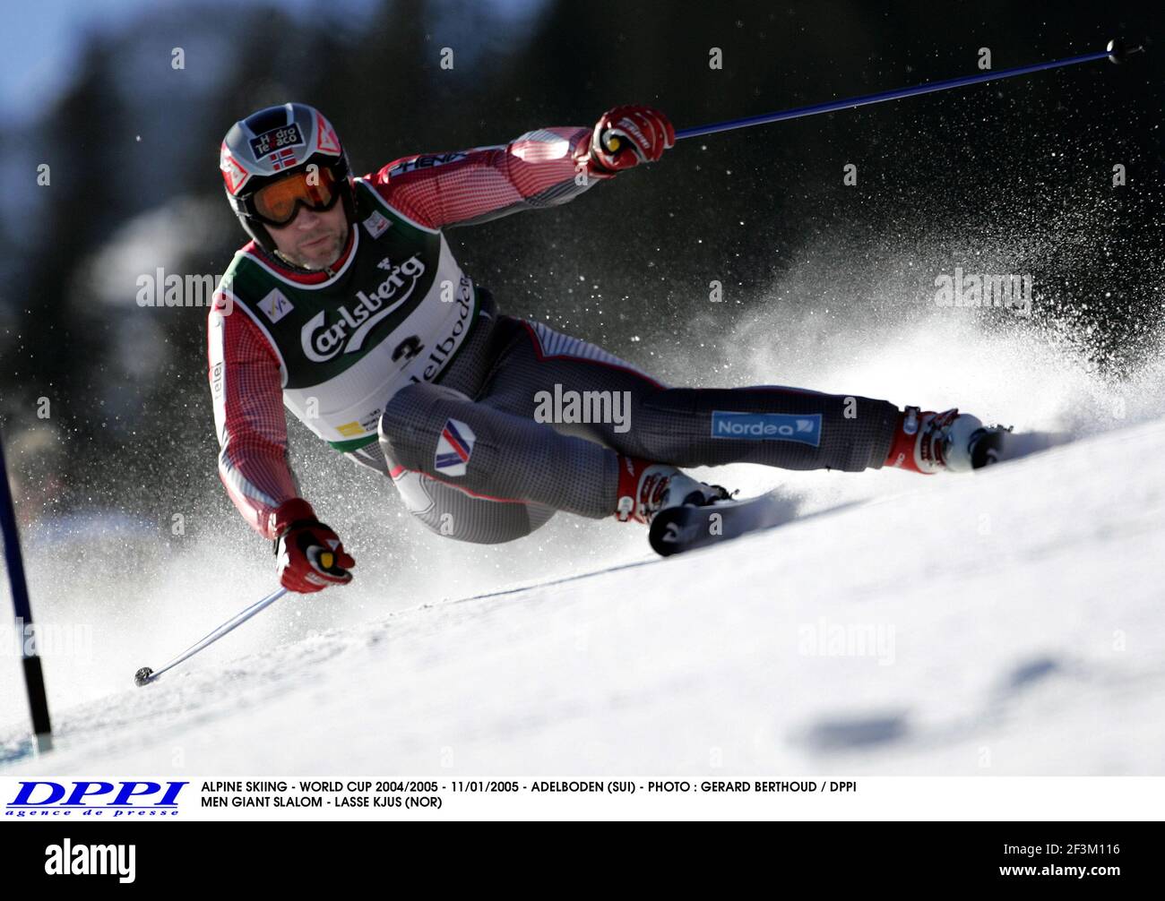 SCI ALPINO - COPPA DEL MONDO 2004/2005 - 11/01/2005 - ADELBODEN (SUI) - FOTO : GERARD BERTHOUD / DPPI UOMINI SLALOM GIGANTE - LASSE KJUS (NOR) Foto Stock