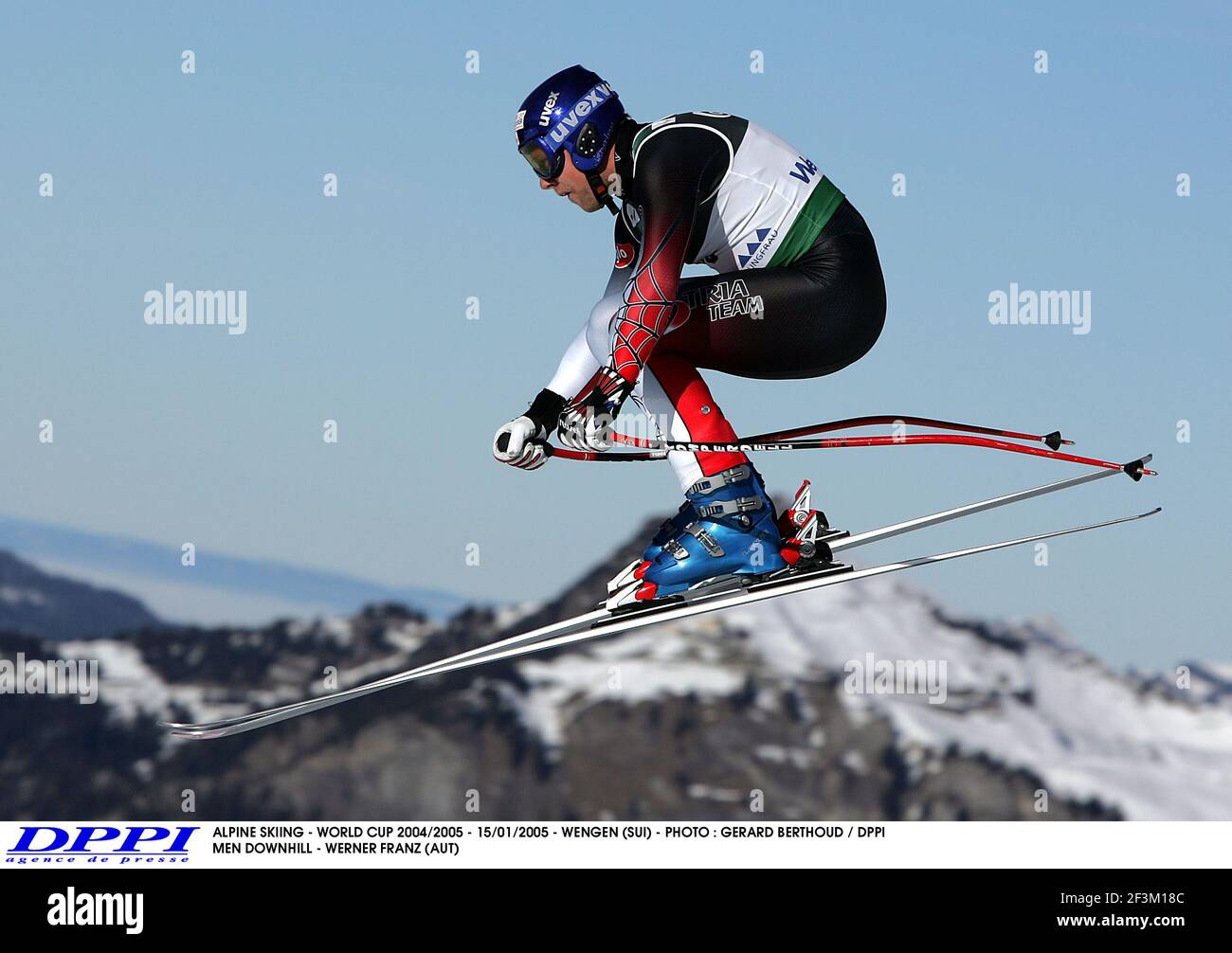 SCI ALPINO - COPPA DEL MONDO 2004/2005 - 15/01/2005 - WENGEN (SUI) - FOTO : GERARD BERTHOUD / DPPI UOMINI DISCESA LIBERA - WERNER FRANZ (AUT) Foto Stock