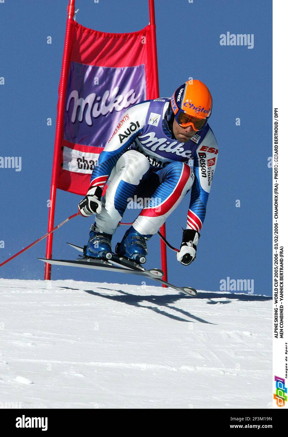 SCI ALPINO - COPPA DEL MONDO 2005/2006 - 03/02/2006 - CHAMONIX (FRA) - FOTO : GERARD BERTHOUD / DPPI UOMINI COMBINATI - YANNICK BERTRAND (FRA) Foto Stock