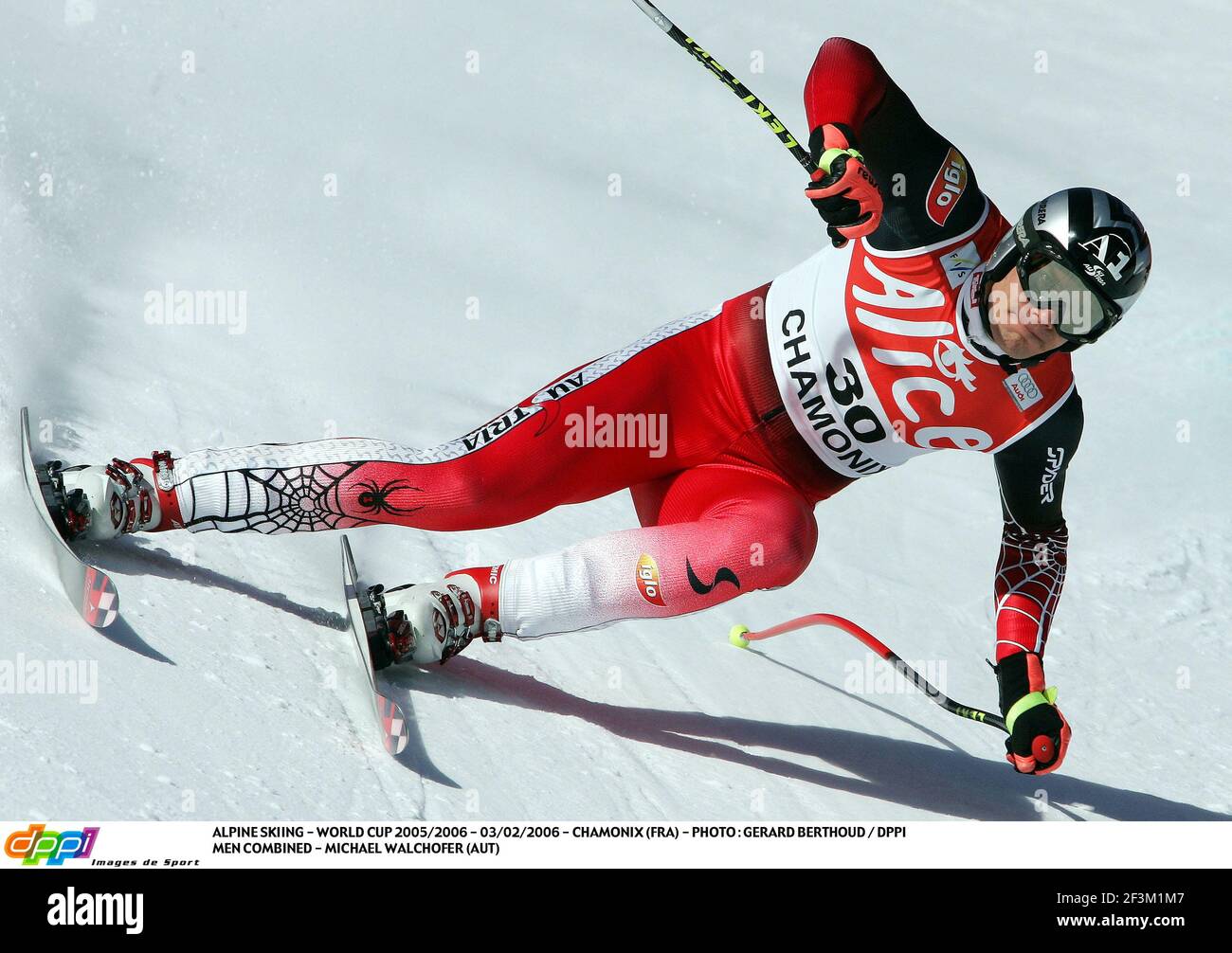 SCI ALPINO - COPPA DEL MONDO 2005/2006 - 03/02/2006 - CHAMONIX (FRA) - FOTO : GERARD BERTHOUD / DPPI UOMINI COMBINATI - MICHAEL WALCHOFER (AUT) Foto Stock