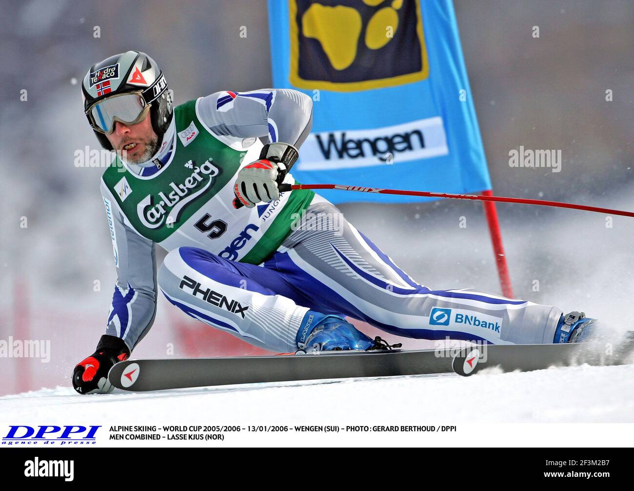 SCI ALPINO - COPPA DEL MONDO 2005/2006 - 13/01/2006 - WENGEN (SUI) - FOTO : GERARD BERTHOUD / DPPI UOMINI COMBINATI - LASSE KJUS (NOR) Foto Stock