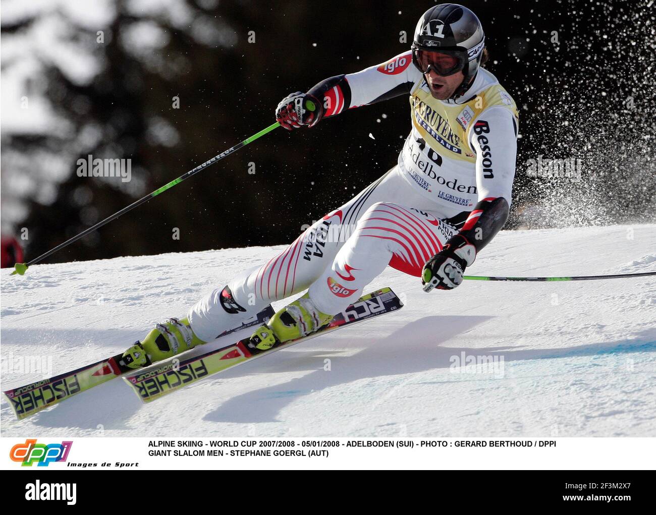 SCI ALPINO - COPPA DEL MONDO 2007/2008 - 05/01/2008 - ADELBODEN (SUI) - FOTO : GERARD BERTHOUD / DPPI UOMO SLALOM GIGANTE - STEPHANE GOERGL (AUT) Foto Stock