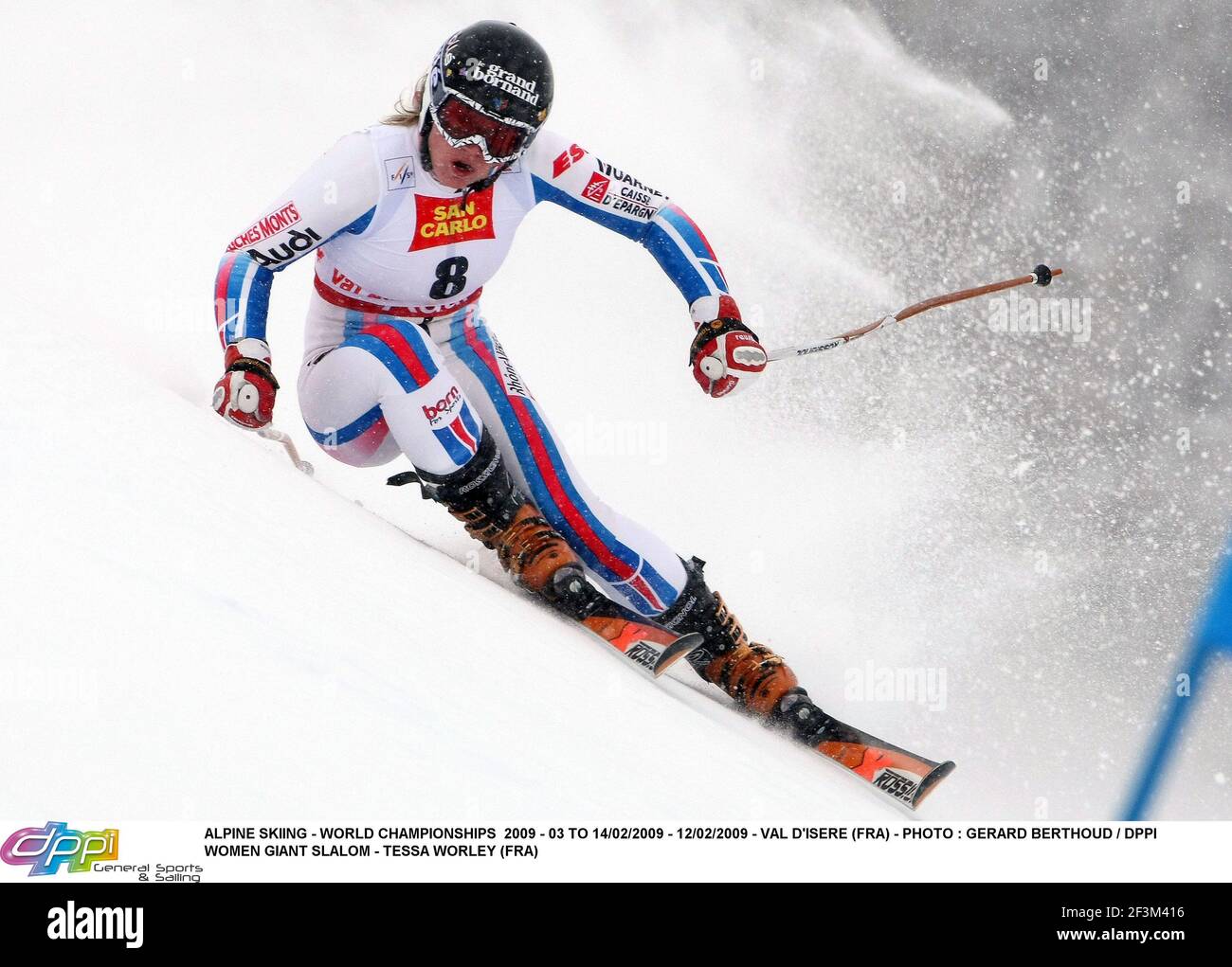 SCI ALPINO - CAMPIONATI DEL MONDO 2009 - DAL 03 AL 14/02/2009 - 12/02/2009 - VAL D'ISERE (FRA) - FOTO : GERARD BERTHOUD / DPPI SLALOM GIGANTE DONNA - TESSA WORLEY (FRA) Foto Stock