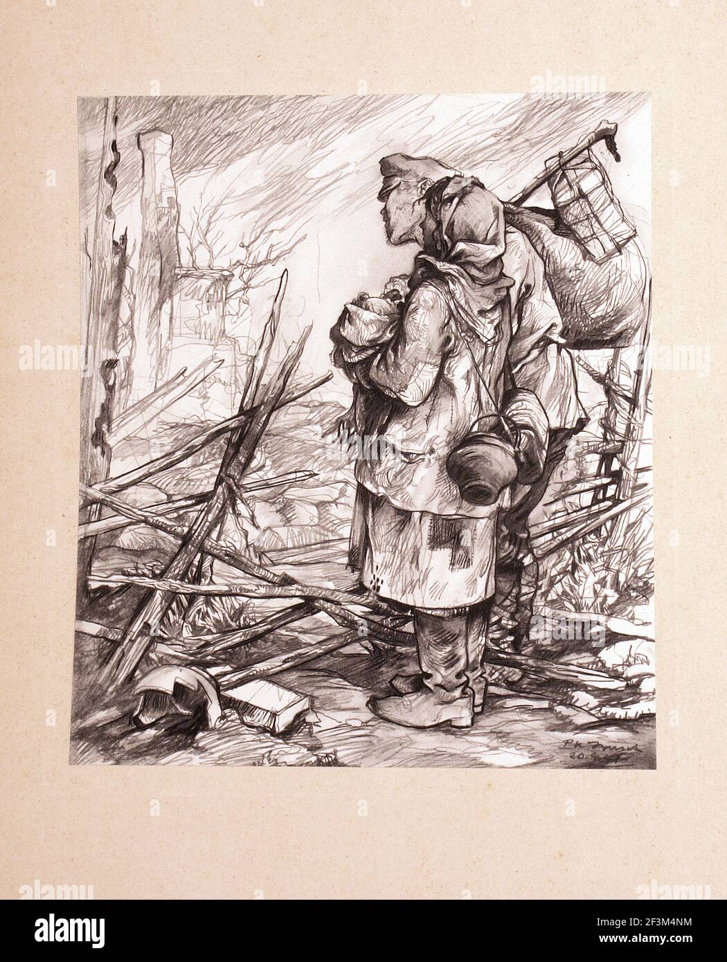 Schizzi della seconda guerra mondiale di artisti tedeschi. Campagna russa (fronte orientale). URSS, 1940 Foto Stock