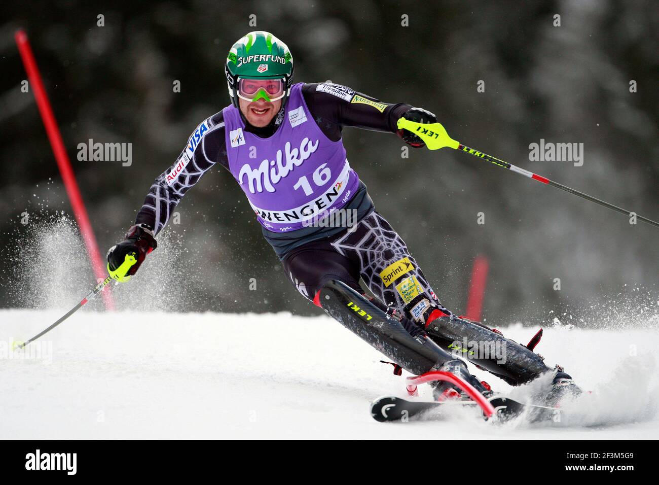 SCI ALPINO - COPPA DEL MONDO 2009/2010 - WENGEN (SUI) - 17/01/2010 - FOTO : GERARD BERTHOUD / DPPISLALOM MEN - MILLER BODE Foto Stock