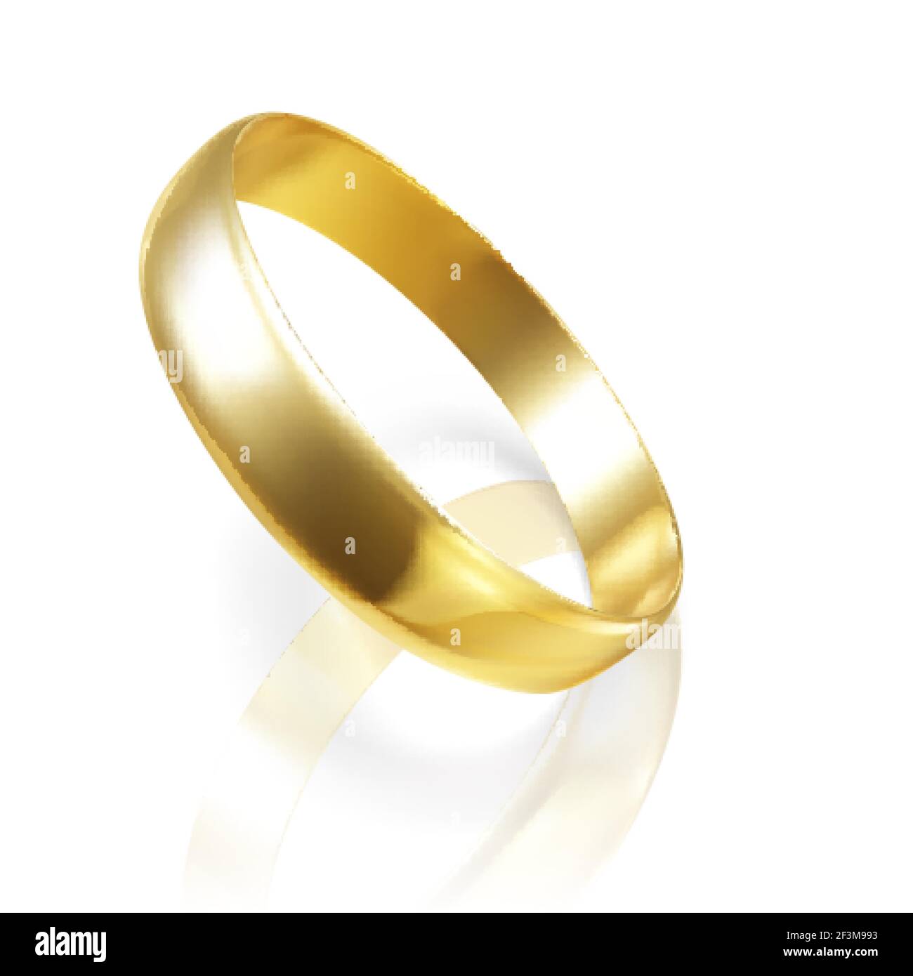 Anello di nozze d'oro realistico. Rendering 3D dell'anello dorato. Illustrazione vettoriale Illustrazione Vettoriale