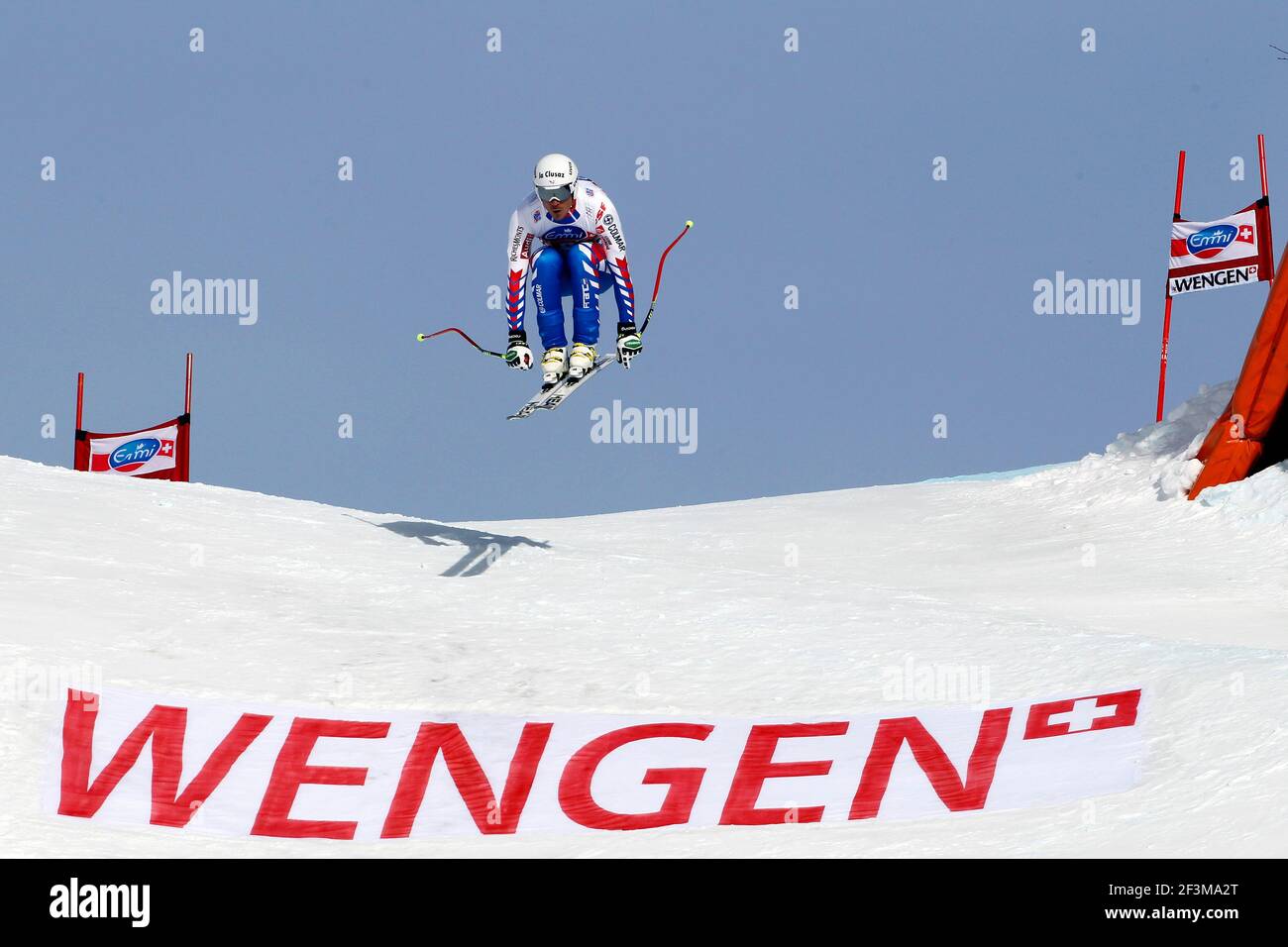 SCI ALPINO - COPPA DEL MONDO 2012-2013 - WENGEN (SUI) - 19/01/2013 - FOTO GERARD BERTHOUD / DPPI - UOMINI IN DISCESA - Johan CLAREY (fra) Foto Stock SCI ALPINO - COPPA DEL MONDO 2012-2013 - WENGEN (SUI) - 19/01/2013 - FOTO GERARD BERTHOUD / DPPI - UOMINI IN DISCESA - Johan CLAREY (fra) Foto Stock