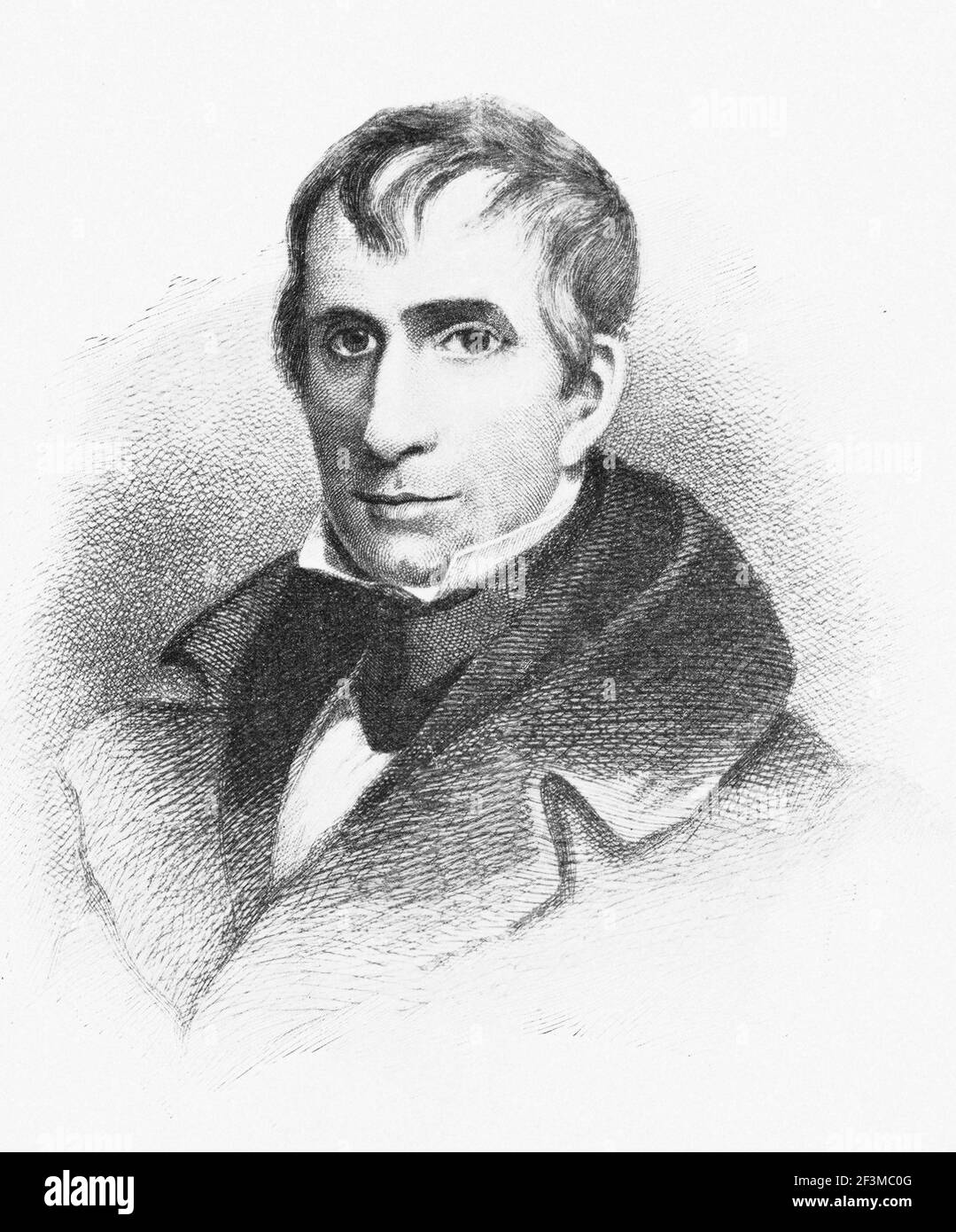 Ritratto del presidente William Harrison. William Henry Harrison (1773 – 1841) è stato un ufficiale militare e politico americano che è stato il nono Foto Stock