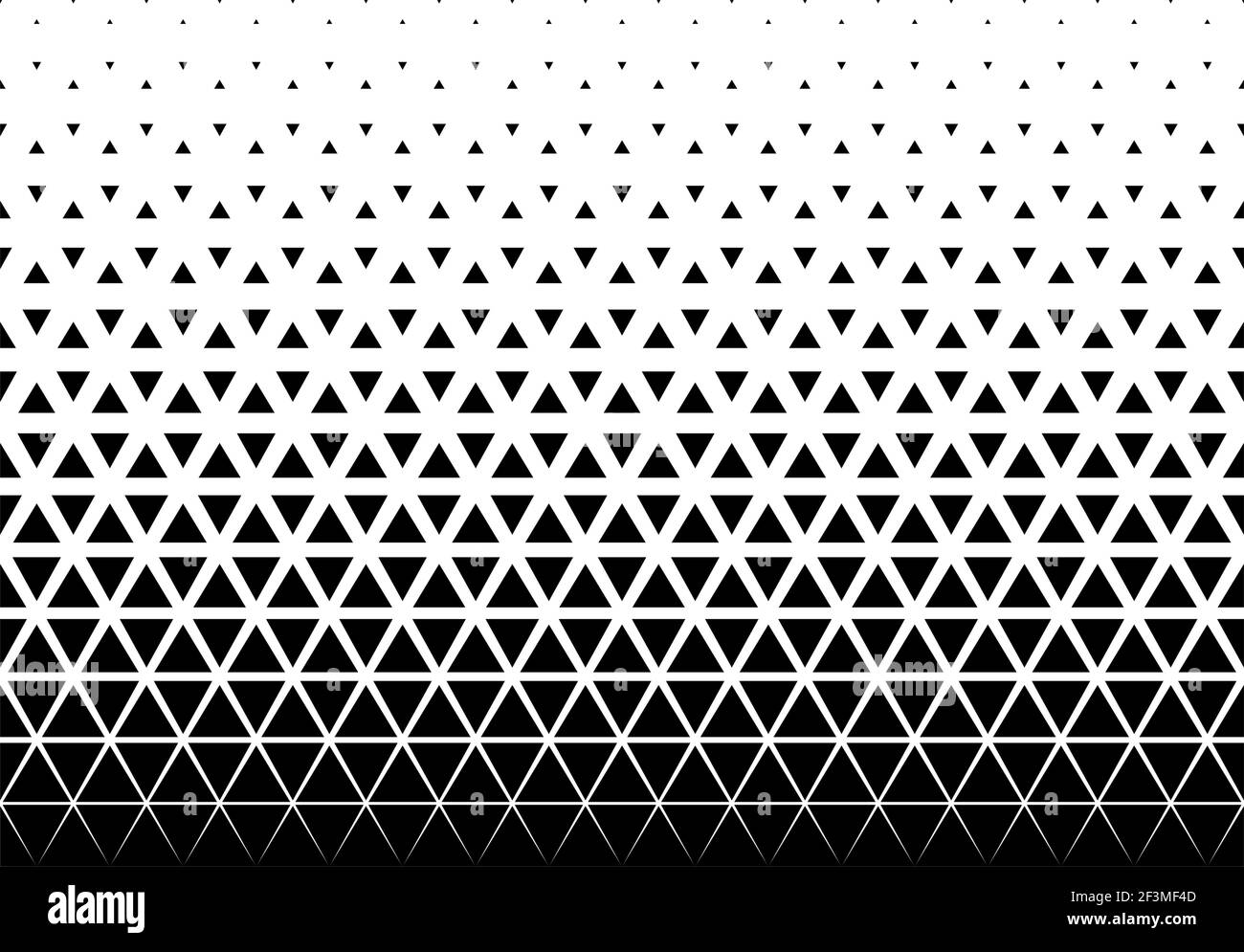 Sfondo vettoriale a mezzitoni senza giunture. Riempito con triangoli neri. 28 figure in altezza. Illustrazione Vettoriale