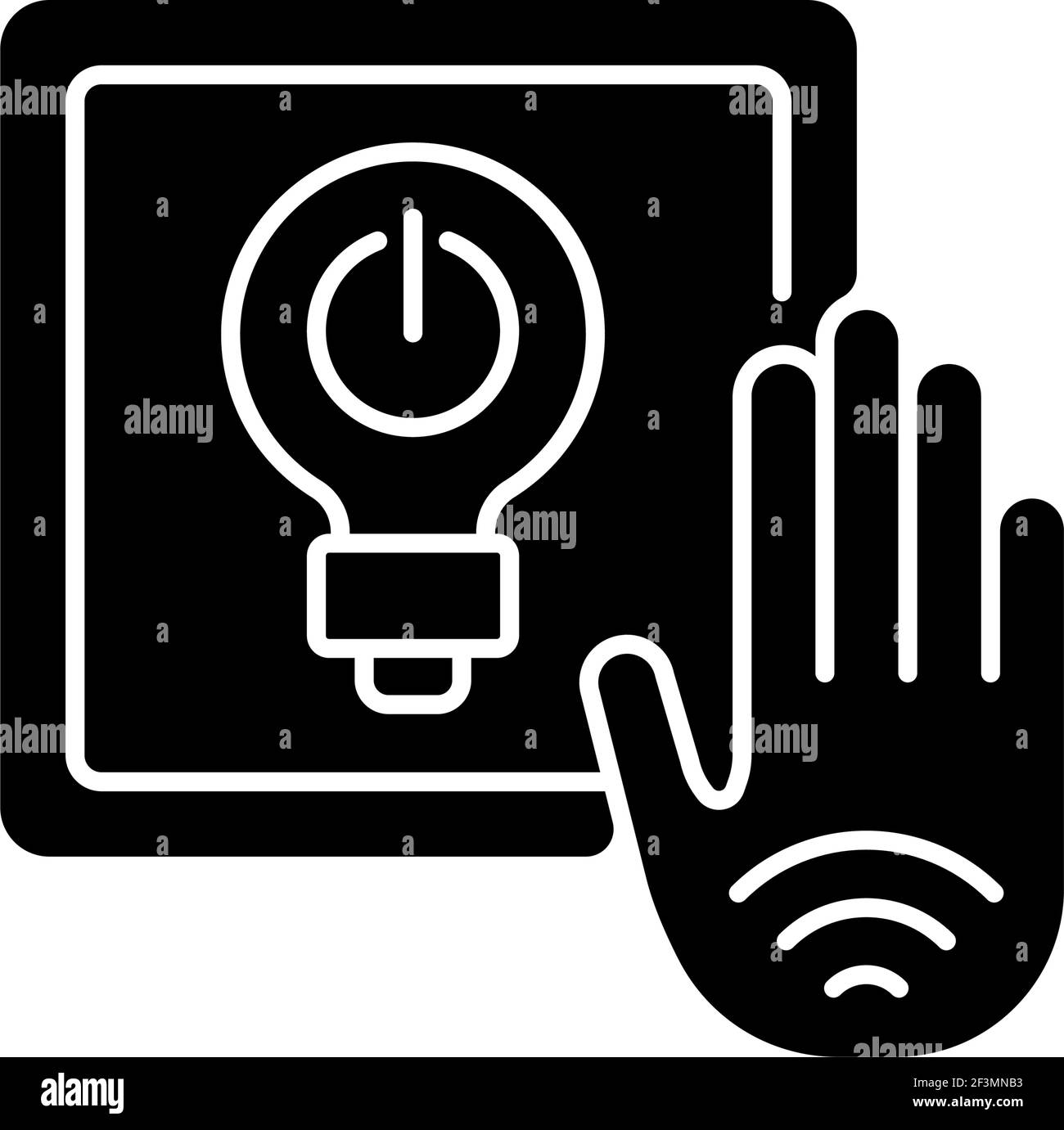 Icona glifo nera dell'interruttore della luce a sfioramento assente Illustrazione Vettoriale