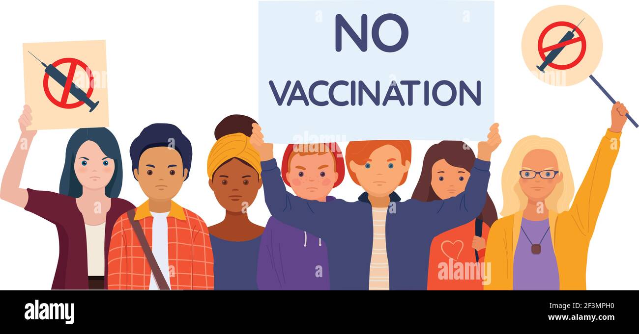 dimostrazione pubblica contro la vaccinazione obbligatoria Illustrazione Vettoriale