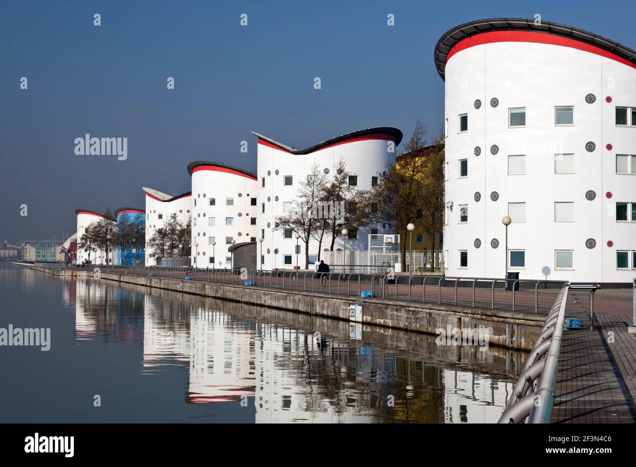 Università di East London (LSE) sale di edifici residenziali, Royal Albert Dock, Beckton, E16, Londra. Foto Stock