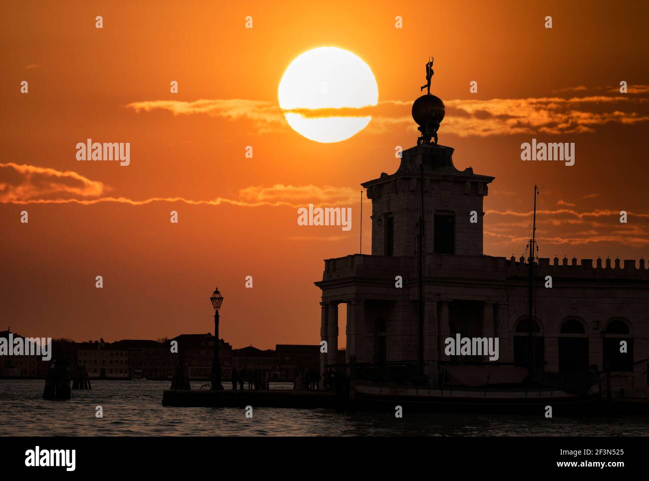 Tramonto a Dogana House, Venezia, Italia Foto Stock