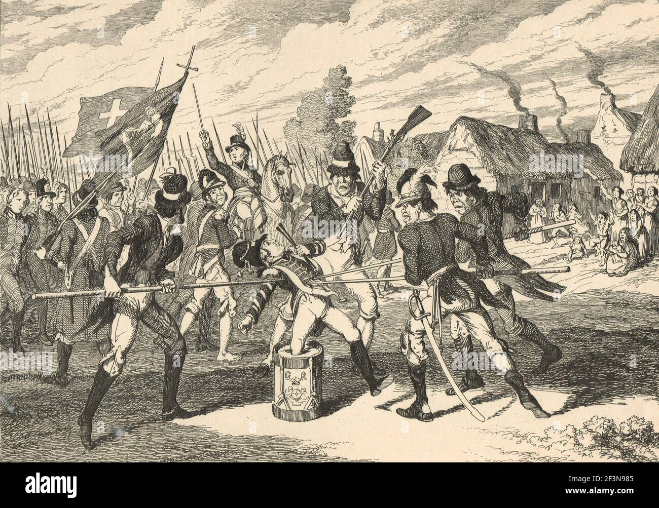 Assassinio del fedele piccolo batterista, durante la ribellione irlandese del 1798 Foto Stock