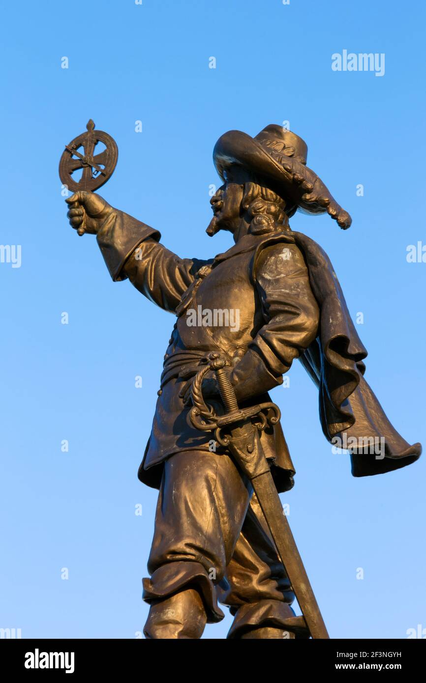 Canada, Ontario, Ottawa, Nepean Point, Statua di Samuel de Champlain Foto Stock