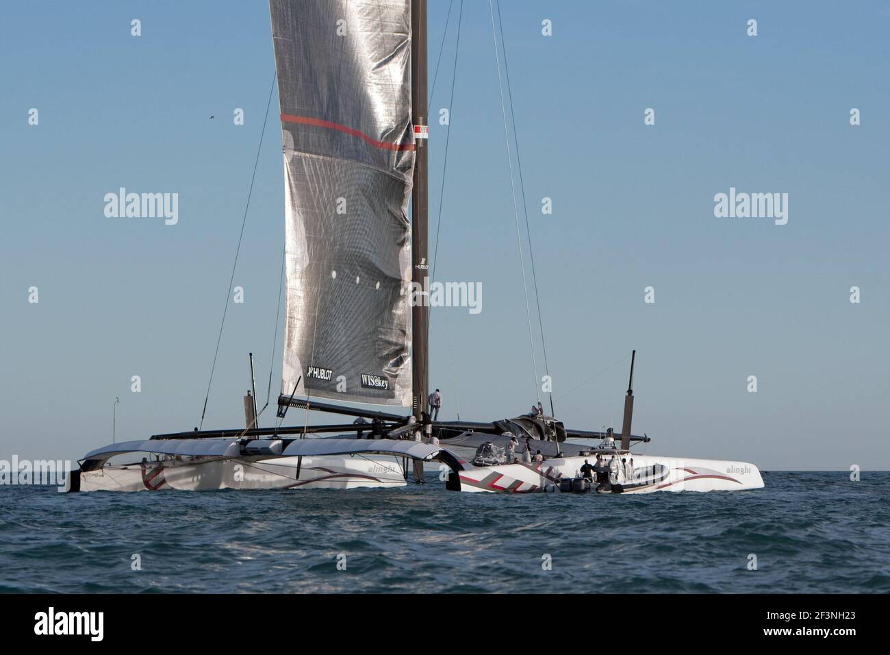 VELA - 33 AMERICA'S CUP 2010 - VALENCIA (SPA) - 15/01/2010PHOTO: IGNACIO BAIXAULI / DPPI PRE-RACE - ALINGHI 5 PRIMA VELA A VALENCIA Foto Stock