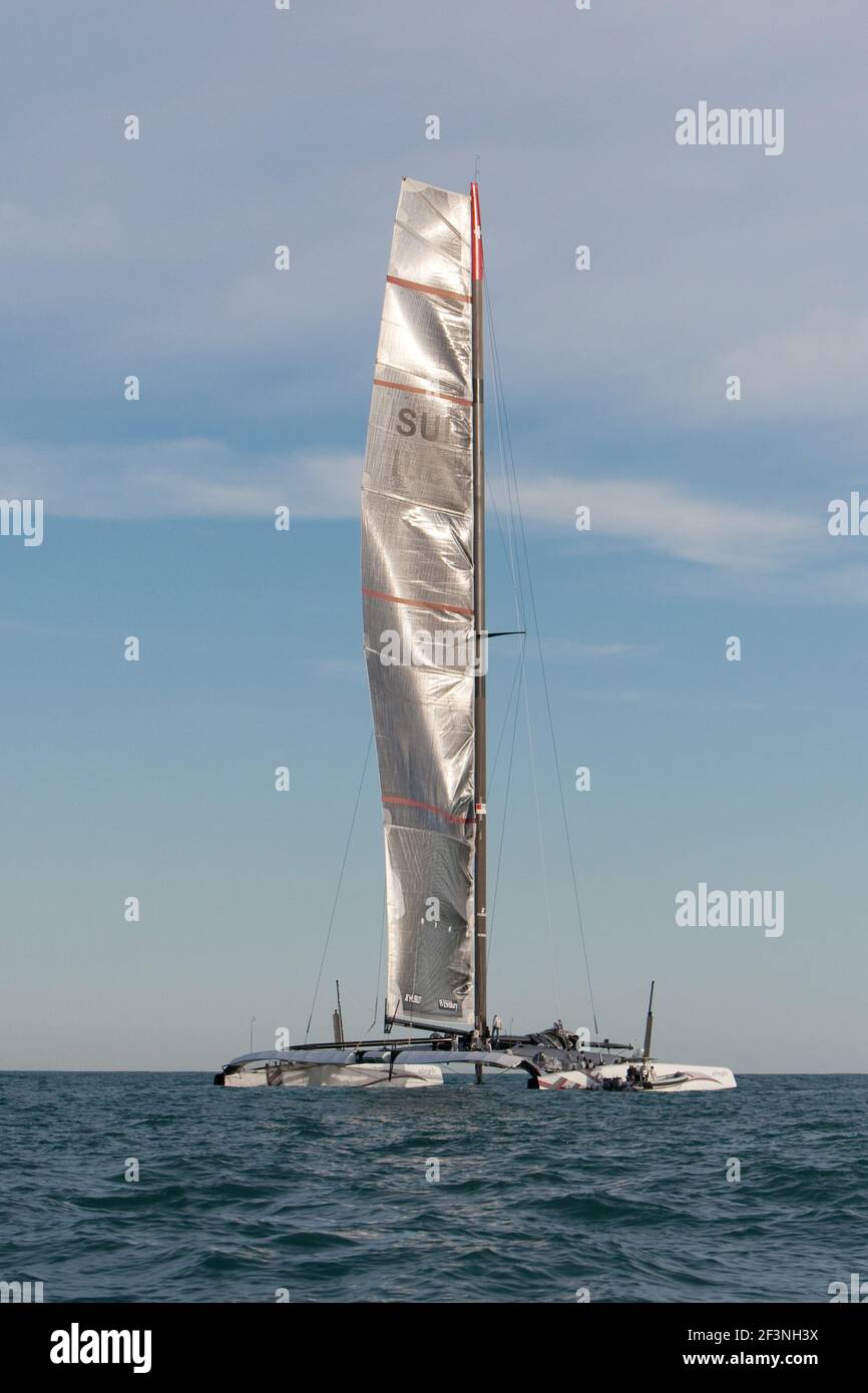 VELA - 33 AMERICA'S CUP 2010 - VALENCIA (SPA) - 15/01/2010PHOTO: IGNACIO BAIXAULI / DPPI PRE-RACE - ALINGHI 5 PRIMA VELA A VALENCIA Foto Stock