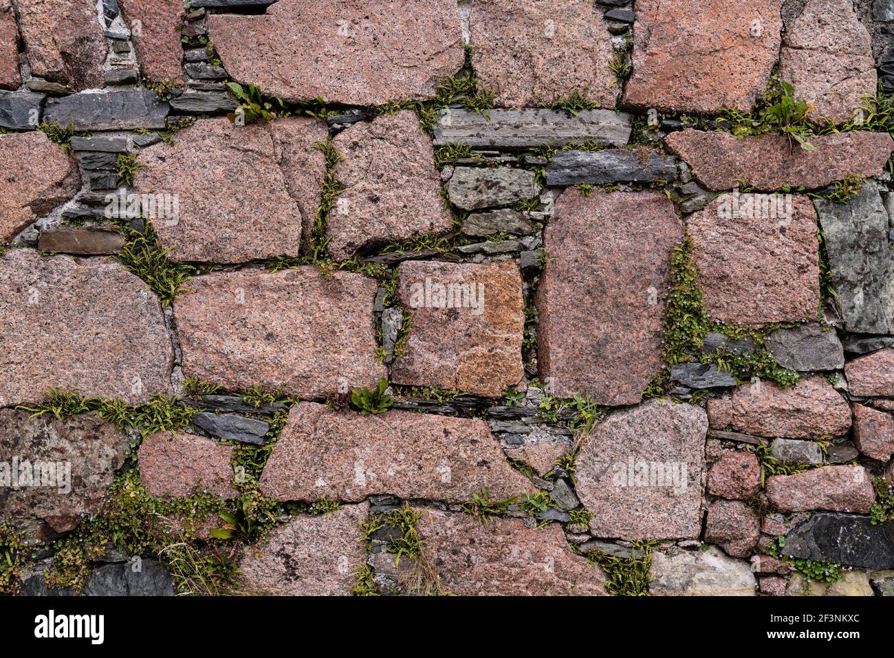Muri in pietra del Nunnery di Iona, Baile Mor, Iona Foto Stock