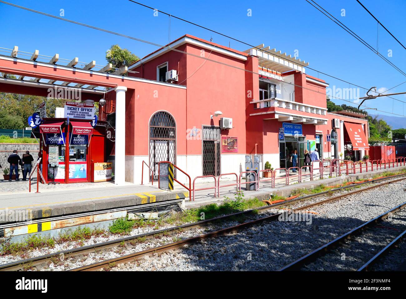 Stazione Pompei Scavi per Pompei e il Vesuvio, Napoli, Italia Foto Stock