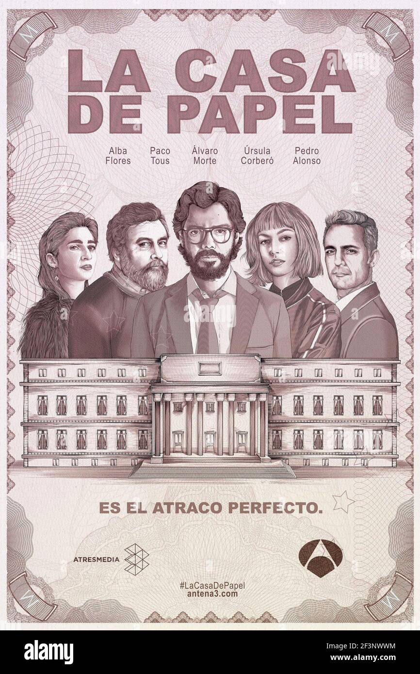 La Casa de Papel Serie TV (2017 - ) Spagna 2017 Stagione 1 creato da Alex Pina poster spagnolo Foto Stock