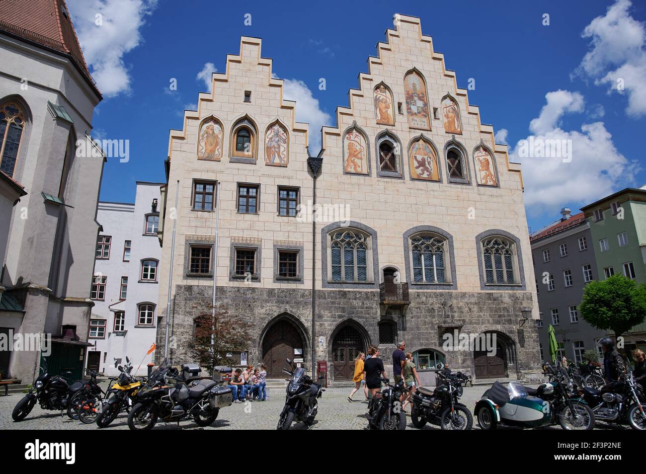 Municipio di Wasserburg River Inn, Baviera, Germania Foto Stock