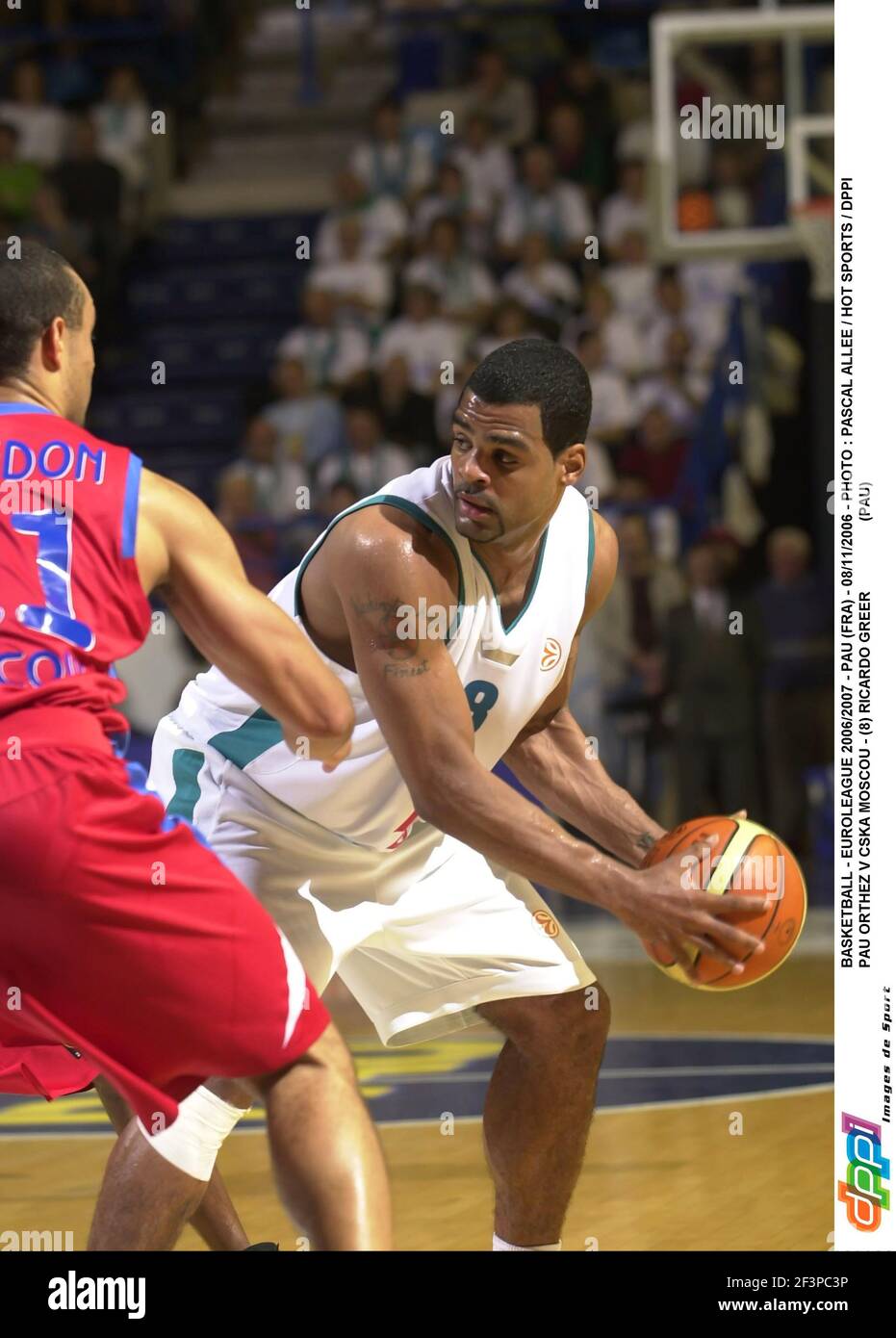 BASKETBALL - EUROLEGA 2006/2007 - PAU (FRA) - 08/11/2006 - PHOTO : PASCAL ALLEE / HOT SPORTS / DPPI PAU ORTHEZ V CSKA MOSCOU - (8) RICARDO GREER (PAU) Foto Stock