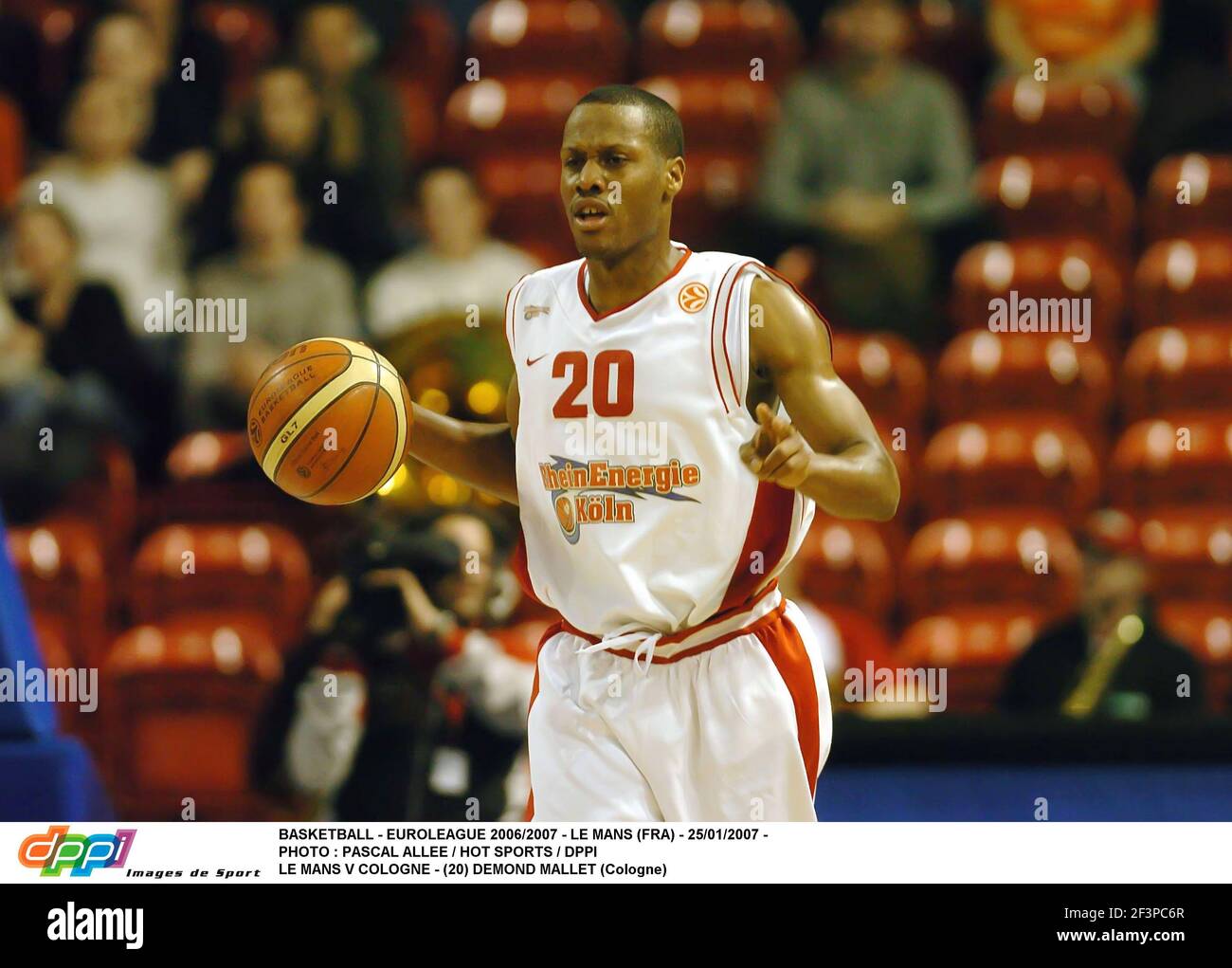 BASKETBALL - EUROLEGA 2006/2007 - LE MANS (FRA) - 25/01/2007 - PHOTO : PASCAL ALLEE / HOT SPORTS / DPPI LE MANS V COLONIA - (20) DEMOND MALLET (COLONIA) Foto Stock